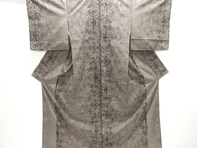 JAPANESE KIMONO / DORO OSHIMA TSUMUGI (7 maruki) / WOVEN FLOWER & PLANT